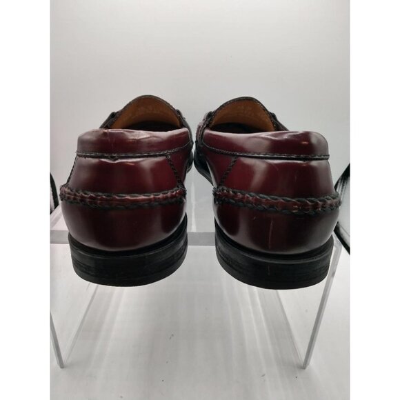 Johnston & Murphy Tassel Loafers Burgundy/Brown Leather Mens 9.5 M Made In Mexic - Picture 8 of 9